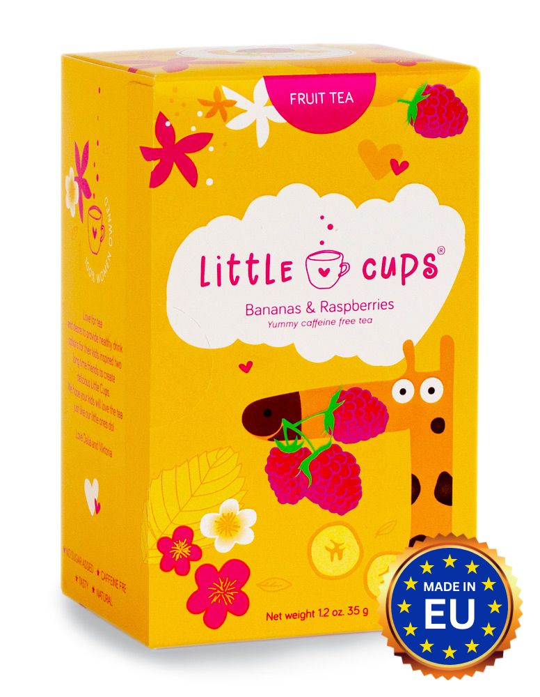 Children's tea with bananas and raspberries by Little Cups Tea